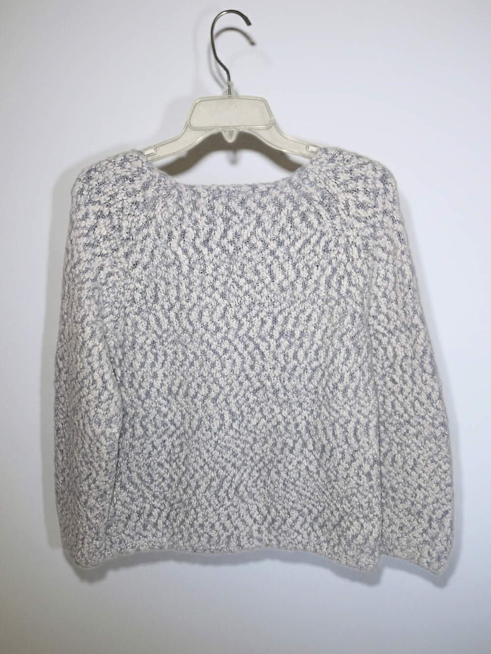 Buffalo David Bitton Cream and Powder Blue Marled Crew Eyelash Sweater Womens XL - Picture 3 of 10